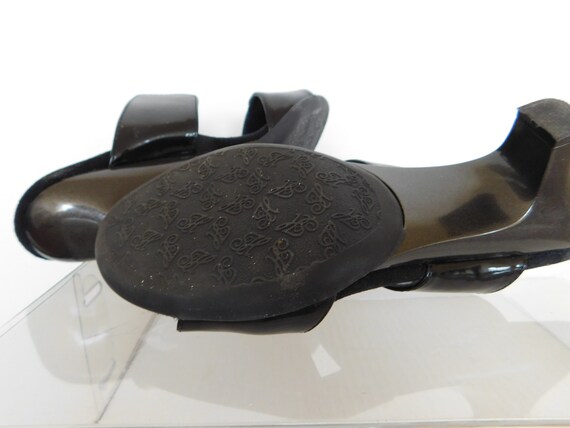 Black patent leather kitten heel sandals-mules-sl… - image 6