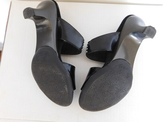 Black patent leather kitten heel sandals-mules-sl… - image 8