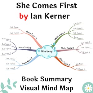 Résumé du livre Printable Mind Map - She Comes First par Ian Kerner | A3, A2 Carte de l’esprit imprimable