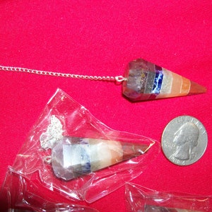 Pendulum Chakra multi color gemstone faceted