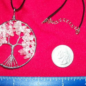 Chakra Tree of Life pendant quartz gemstone crystal necklace