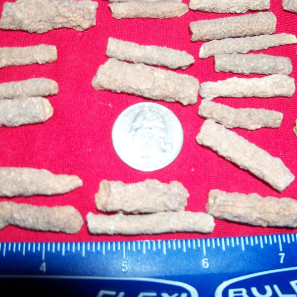 1 to 1.5 inch Fulgurite Petrified Lightning. 1 per lot. Are created when lightning strikes sand.