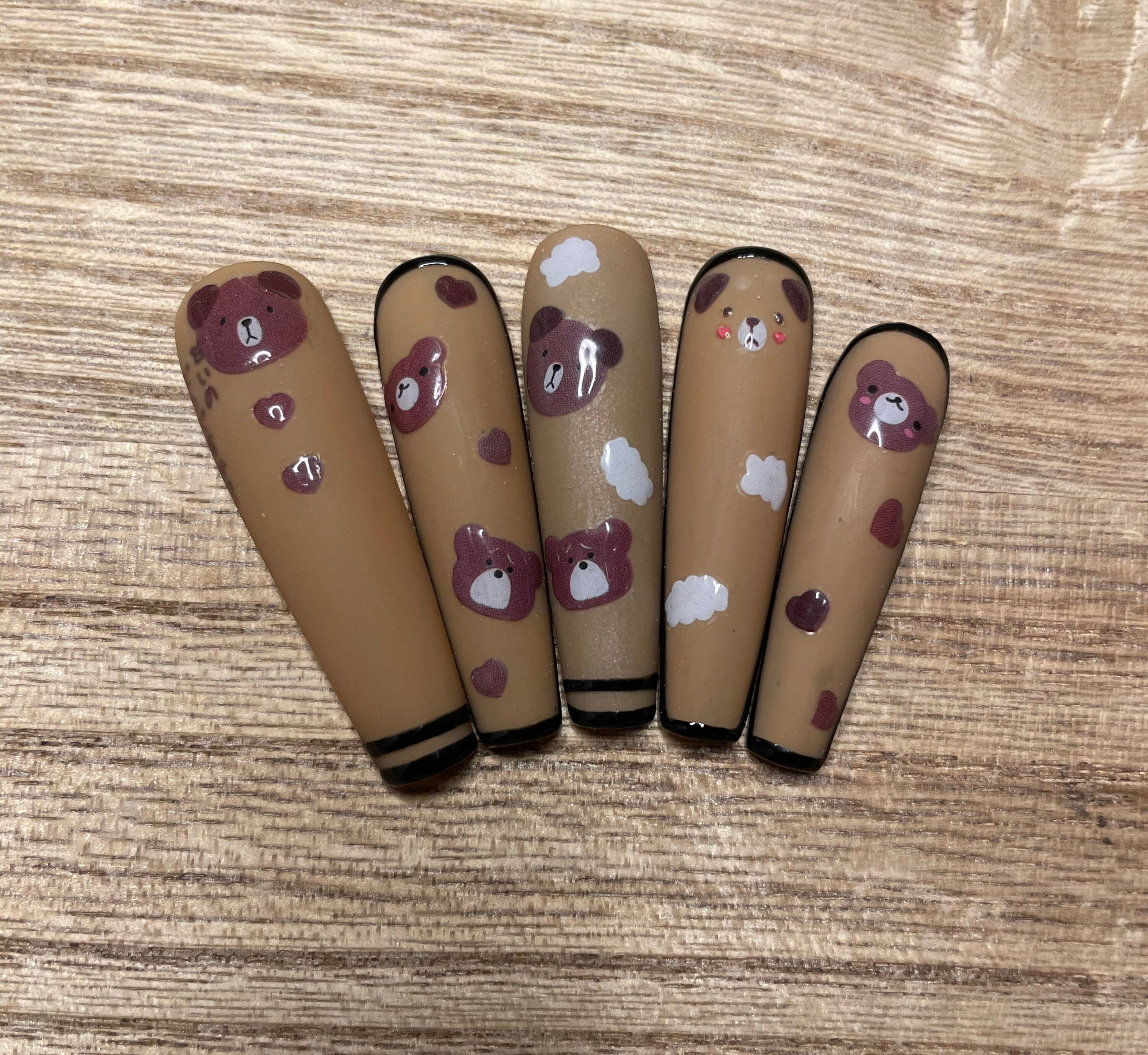 Teddy Bear cute press on nails Etsy