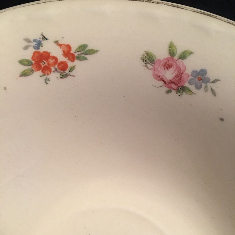 Vintage Serving Bowl accented with Flowers