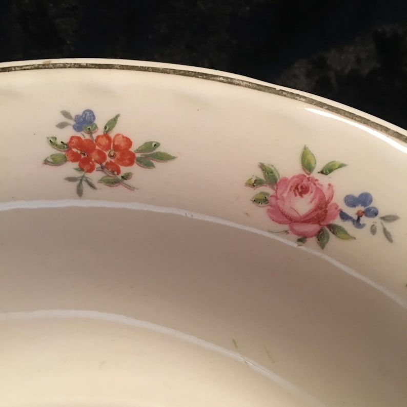Vintage Serving Bowl accented with Flowers