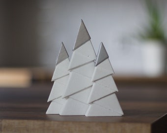 Concrete silver christmas tree / Christmas decor