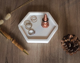 Concrete key dish / Hexagone trinket tray