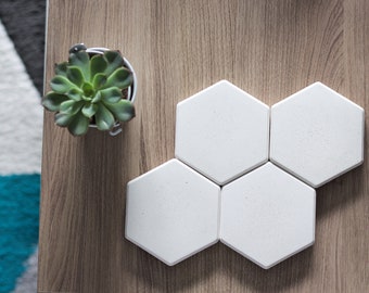 Sous-verres hexagone en béton / Dessous de verres / Déco apéro