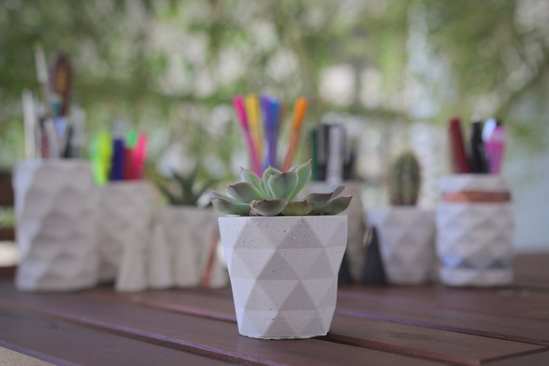 Succulent planter geometric / Concrete indoor planter image 6