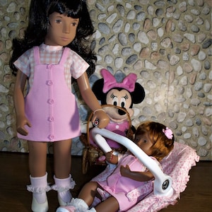 Nap Time...Handmade Tailored Faux Button Jumper, hair ties, and Body Suit for Sasha