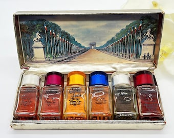 Vintage Louis D'Or Perfume Set, The Famous Six 1960s Fragrances Made in USA