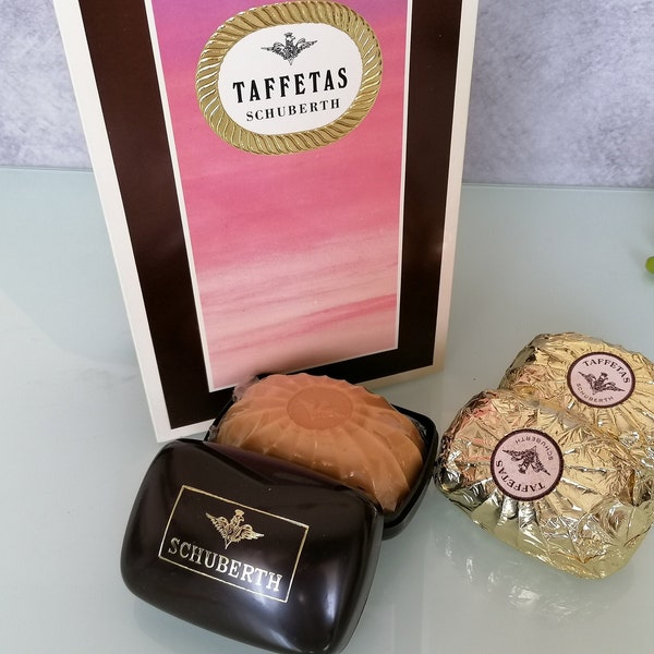Vintage Soap Taffetas  by  Schuberth  Perfumed Soap Set 3x100g  Hard to Find