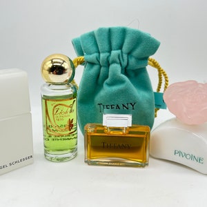 Lot of 4 Miniature Perfumes Vintage ,Tiffani edt 5ml, Violetta di Parma 8ml , Pivoine edt 7,5ml , Femme  edt 5ml