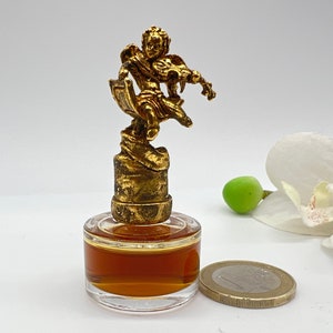 MINIATURE Art Gallery Bronze, Giliberti Michel  Angel with Violin  Collectible Mini Perfume 4 ml Vintage 90s
