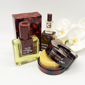 Monsieur Carven ,After Shave 60 ml/2 fl.oz, Perfumed Soap 100g, Miniature Perfume 5 ml, Vintage Perfume 1978 , Gift Idea for Him, France