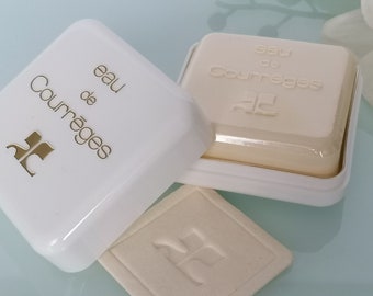 Eau de Courreges Perfumed Soap 100 g/3,4 oz in Dish  Rare Vintage soap bar Women&#39;s Fragrances