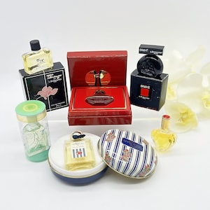 Lot of 6 Miniature Perfume Bottles, Vintage Women&#39;s Fragrance 80s, 90s, Perfume small samples, Collectible Mini Perfumes , Gift Idea