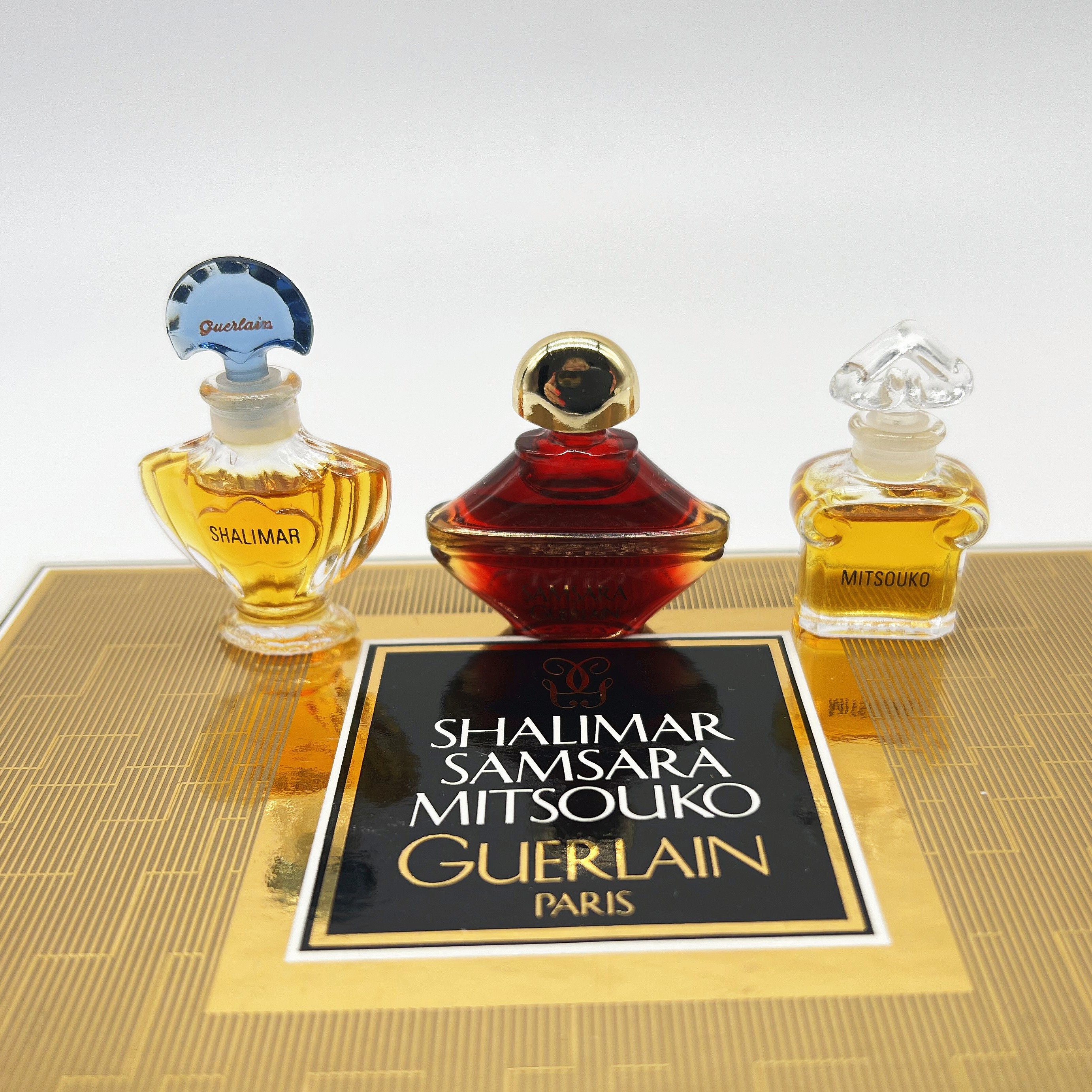 Luxury Mini Guerlain Perfume Gift Set: Shalimar, Mitsouko, Samsara