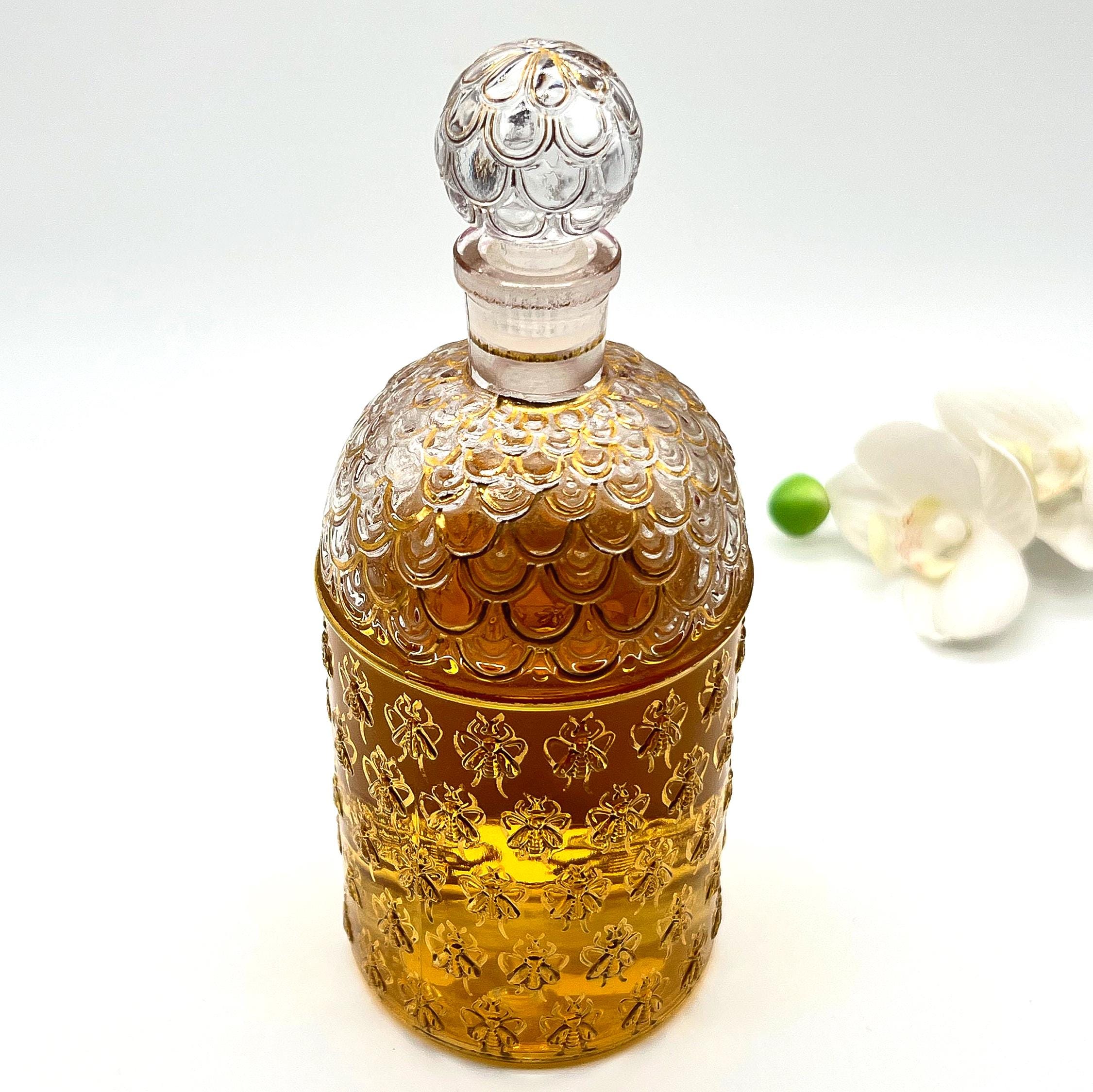 Vintage Guerlain Shalimar Bee Bottle 250ml , Hand-painted Gold