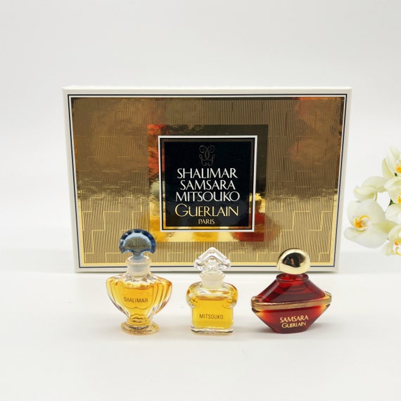 Luxury Mini Guerlain Perfume Gift Set: Shalimar, Mitsouko, Samsara