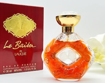 Vintage Lalique Le Baiser Perfume , 90s Eau de Parfum Spray 30ml , New in Box , Collector’s Gift for Her, French Perfumes