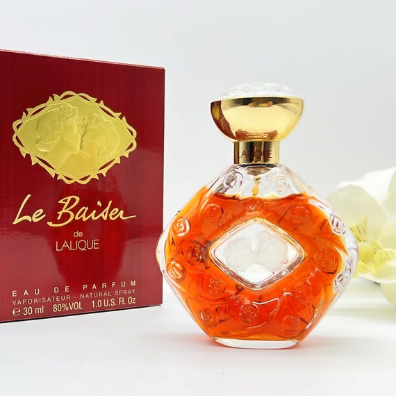 Vintage Lalique Le Baiser Perfume , 90s Eau De Parfum Spray 30ml