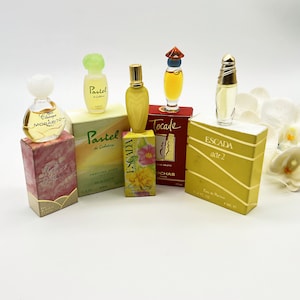 Miniature Perfume ,Lot of 5 Different Fragrance, Various Brands, Collectible Miniature Perfumes 80s/90s. Gift Idea