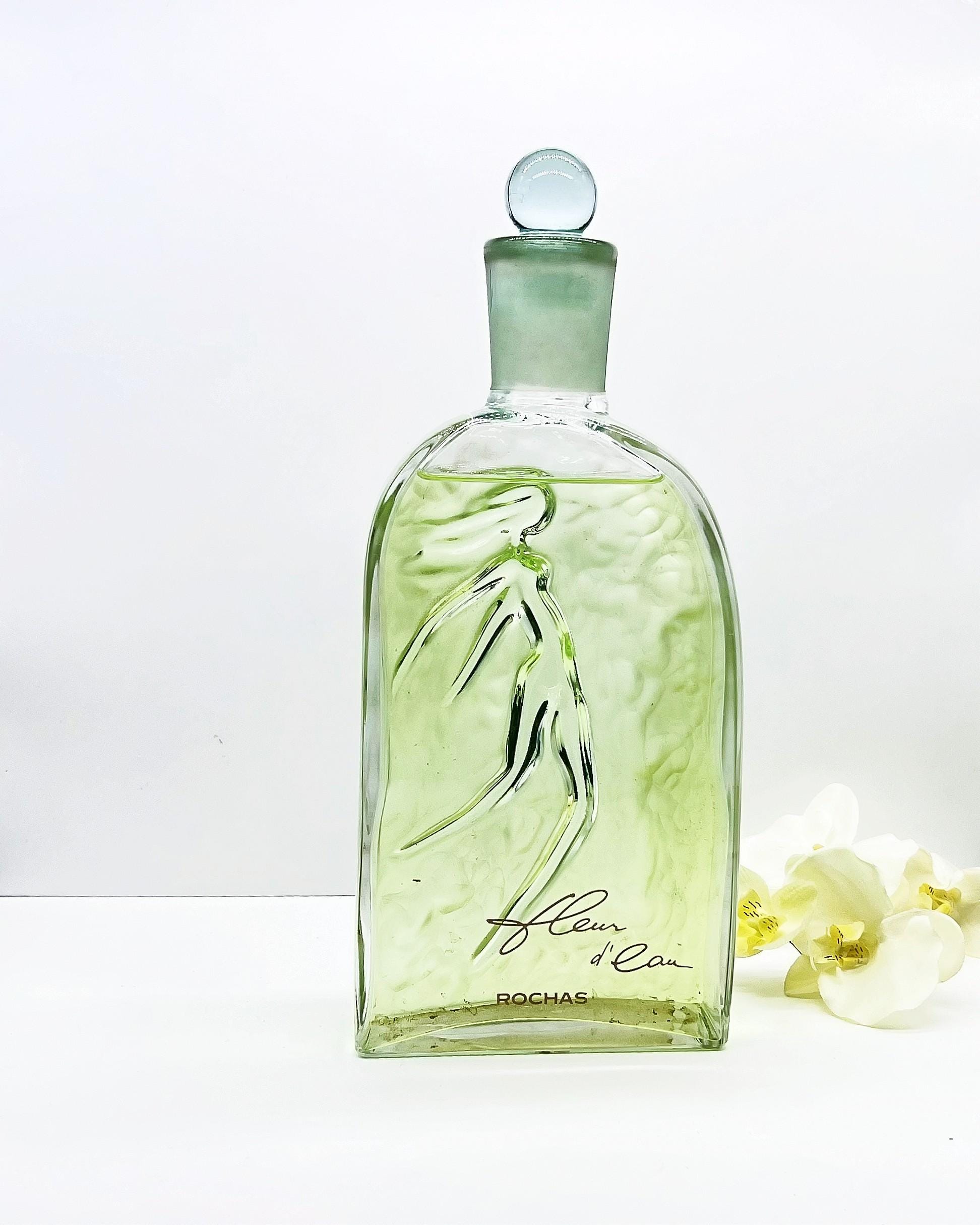 Vintage Rochas Fleur D'eau Factice Bottle Large 1990s Luxury Glass