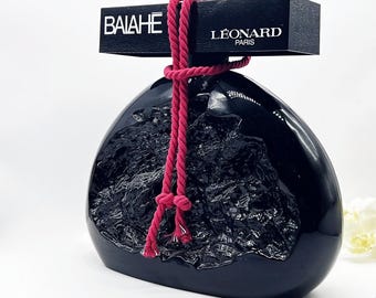 Rare 1980s Balahe Leonard Black Glass Factice Dummy Perfume Bottle