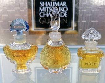 Miniatur Parfüm, Guerlain ,Parfum /Extrait Set 3 x 2 ml Shalimar, Mitsouko, Chamade. Miniaturen Vintage