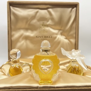 Lalique Crystal Collection Perfume Nina Ricci Presentation Set 4 X1/2 ...