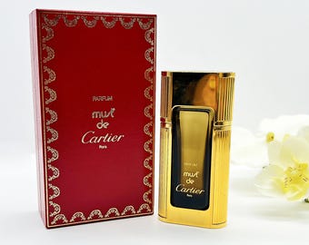 Vintage Must De Cartier Empty Perfume Bottle, Display Collectible