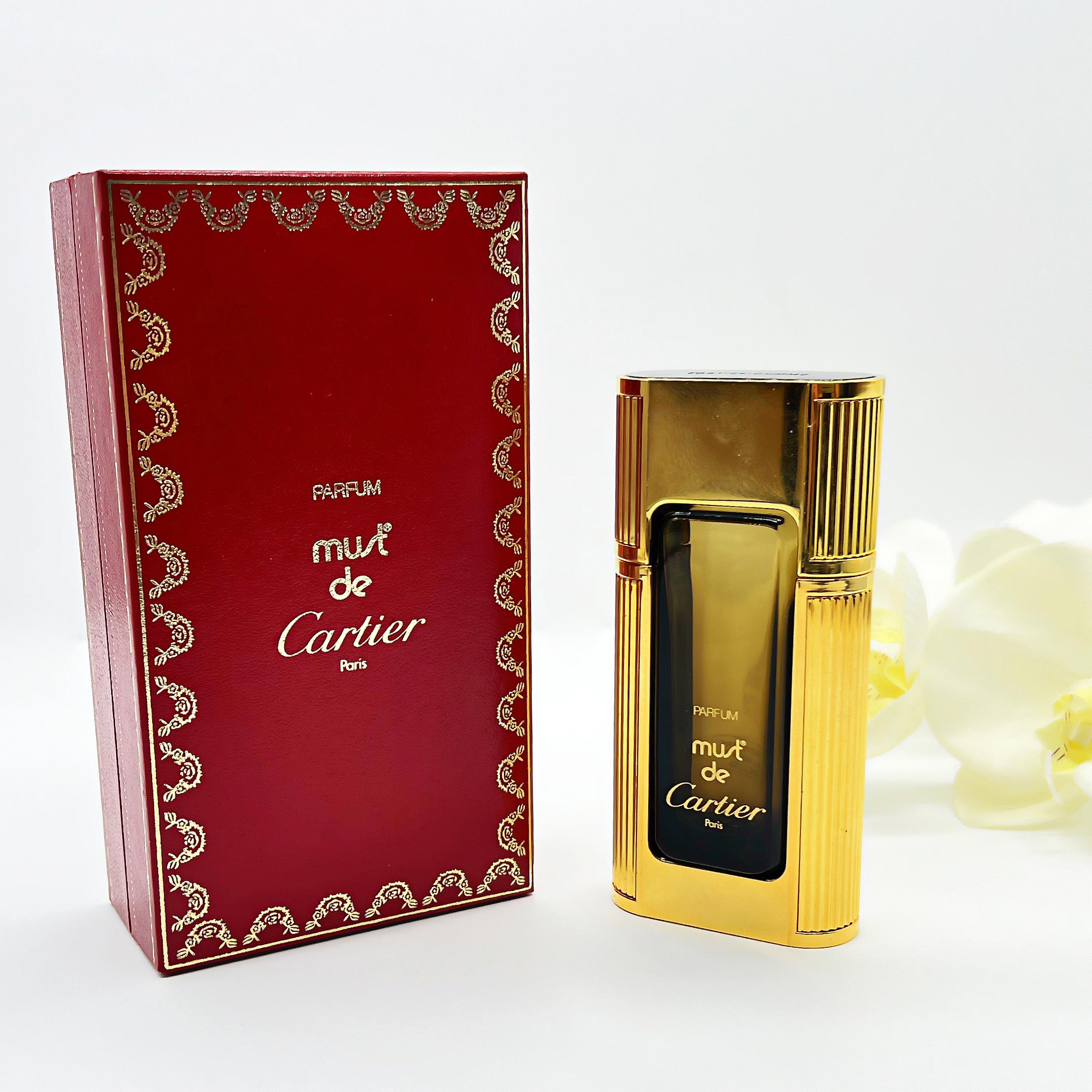 Vintage Must De Cartier Empty Perfume Bottle, Display Collectible