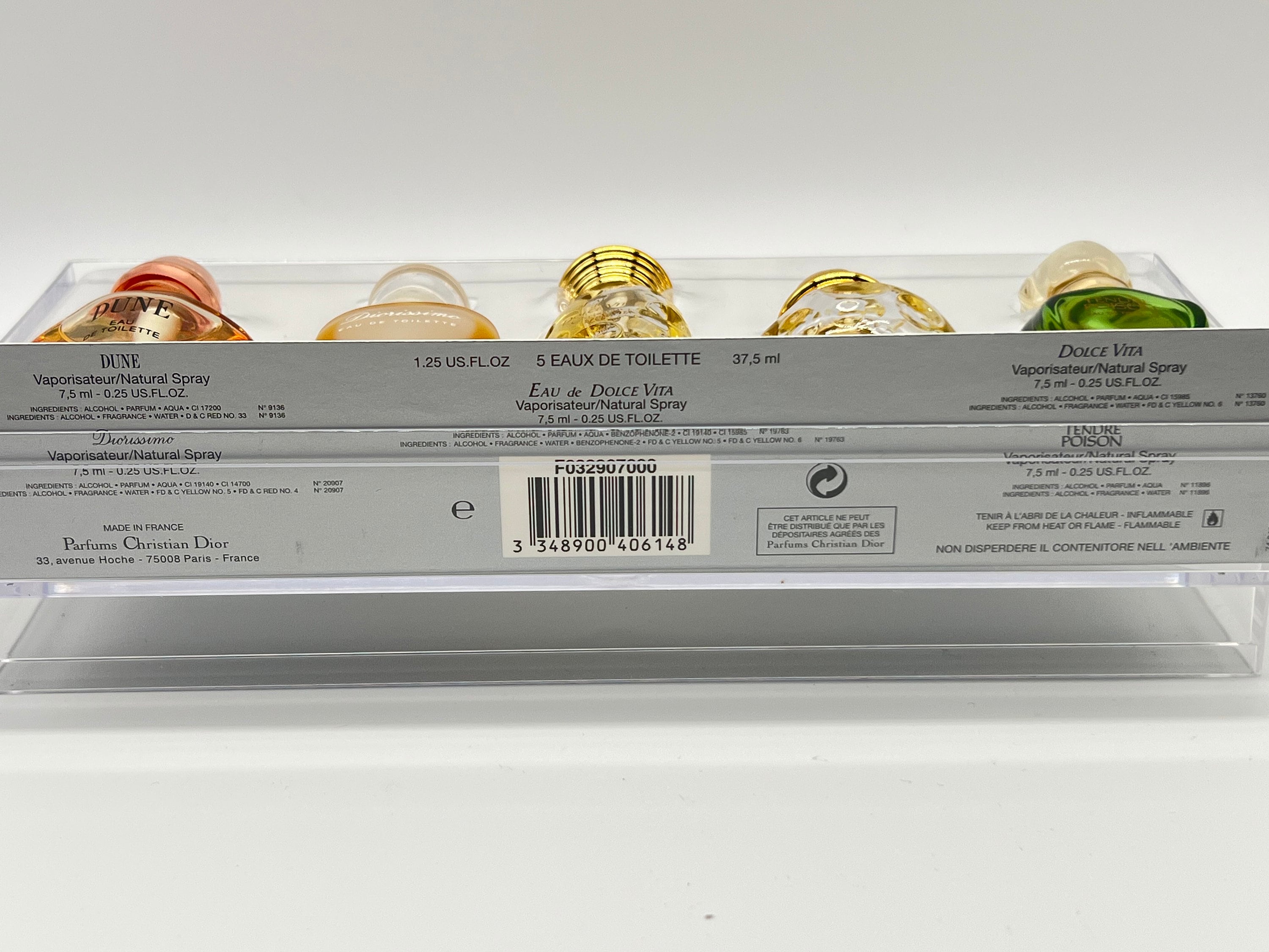 Set Mini Perfumes, Dune, Diorissimo ,tendre Poison ,dolce Vita