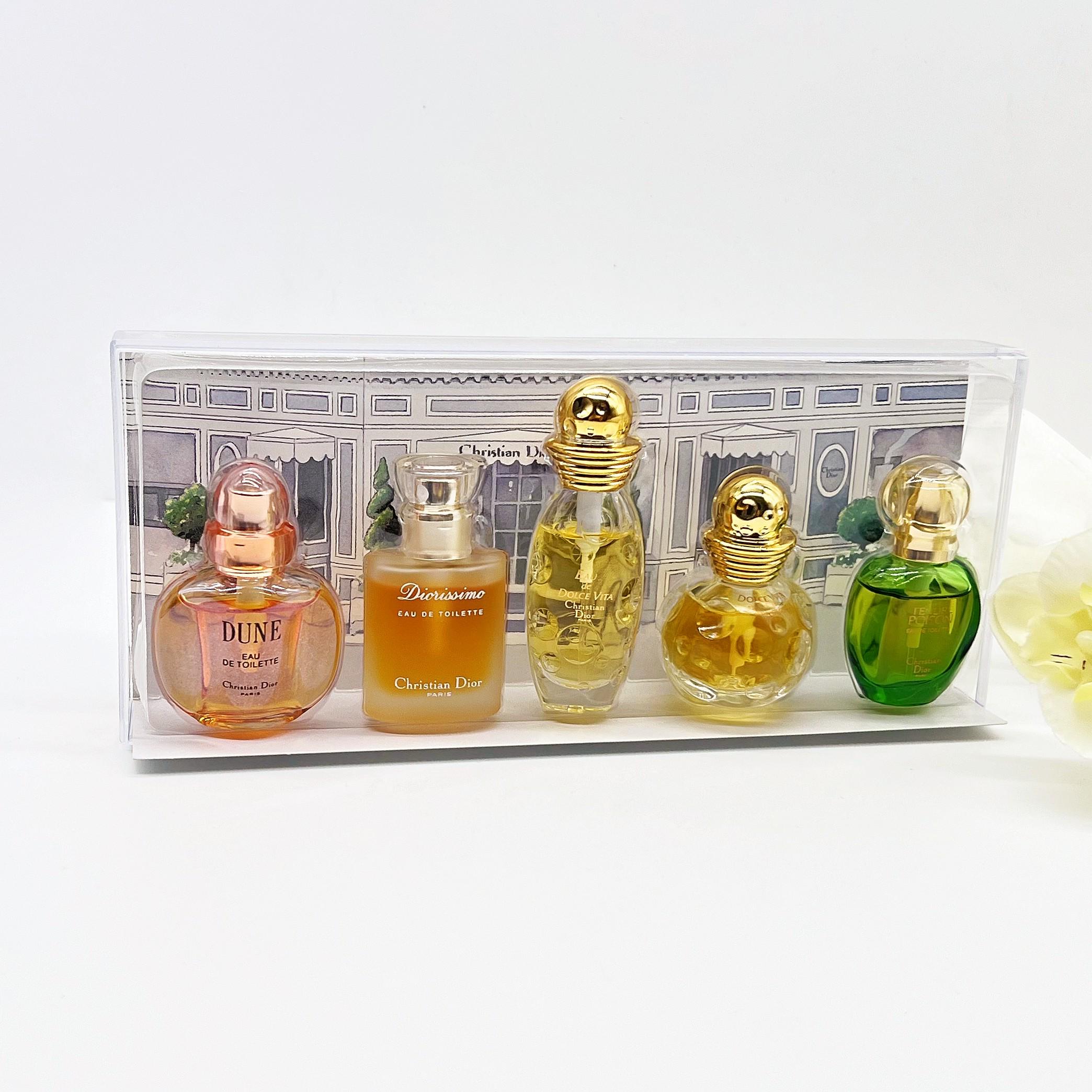 Set Mini Perfumes, Dune, Diorissimo ,tendre Poison ,dolce Vita