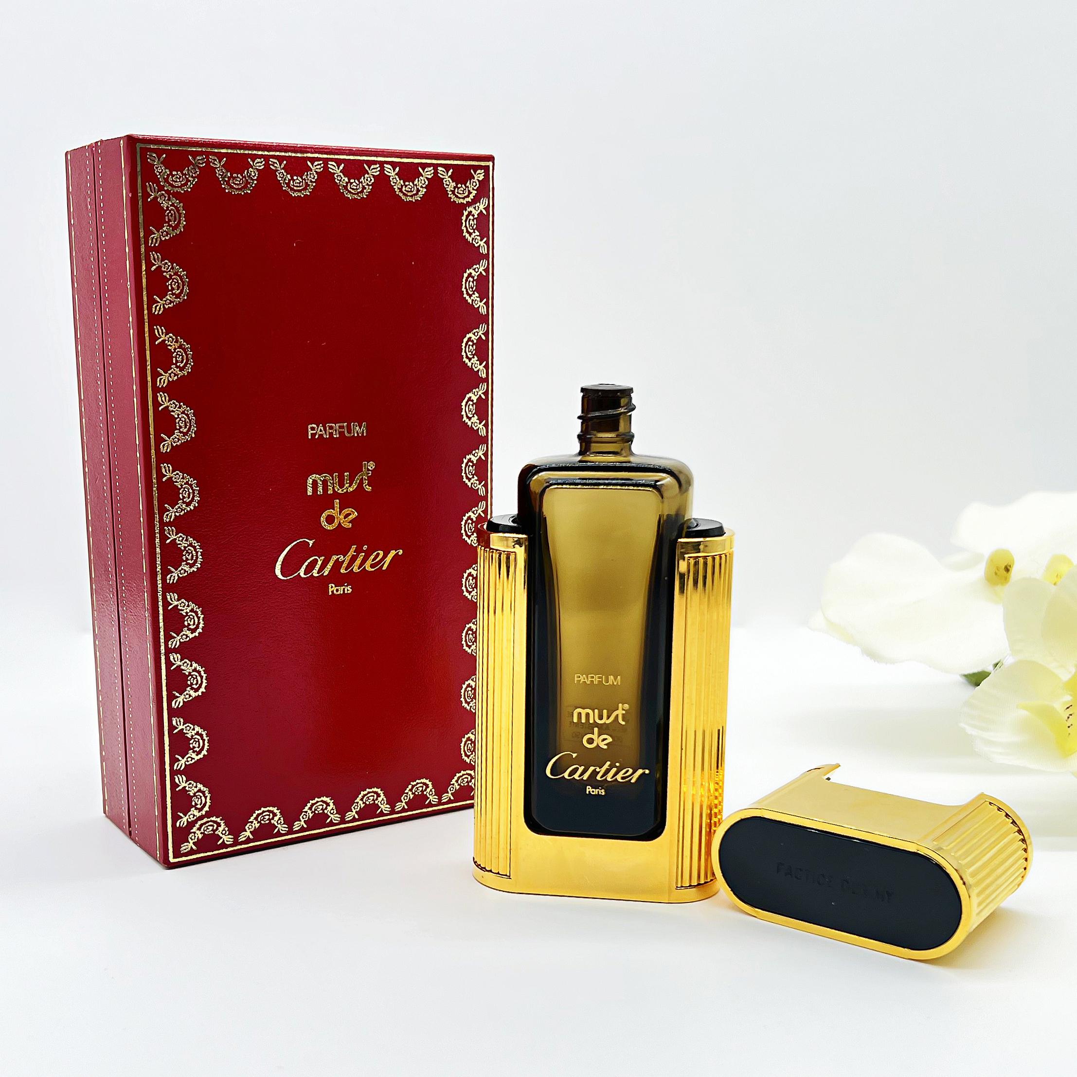 Vintage Must De Cartier Empty Perfume Bottle, Display Collectible