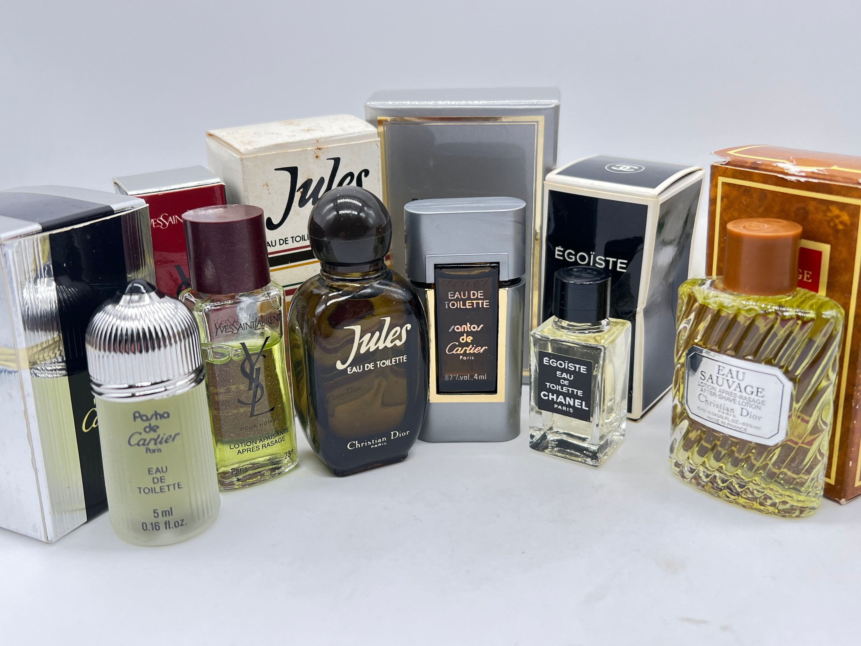 Lot of 6 Perfumes Miniature Pasha Jules Santos Egoiste 