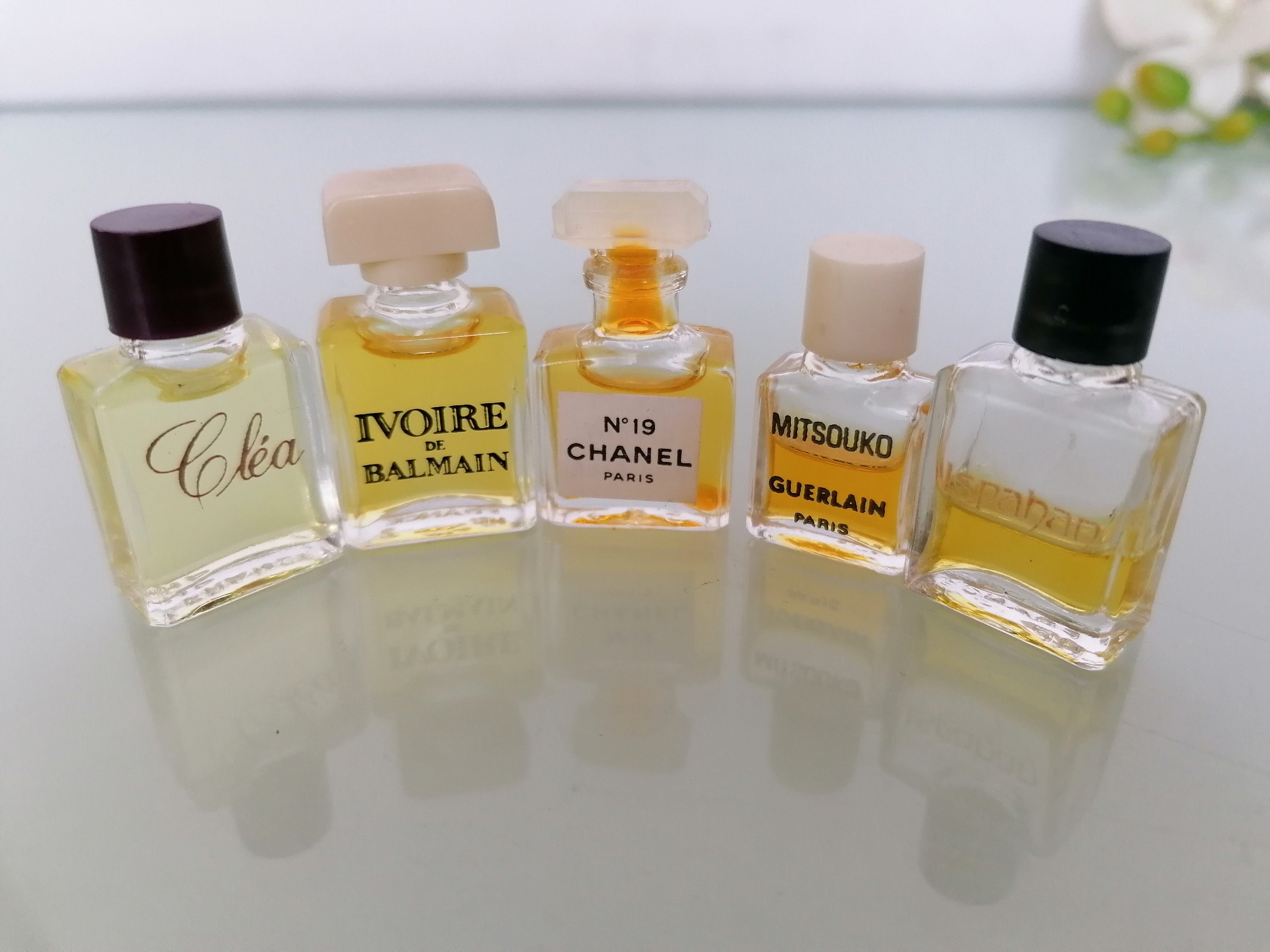 Lot of 5 Miniature Perfumes / Parfum/extrait No 19 Ivoire 