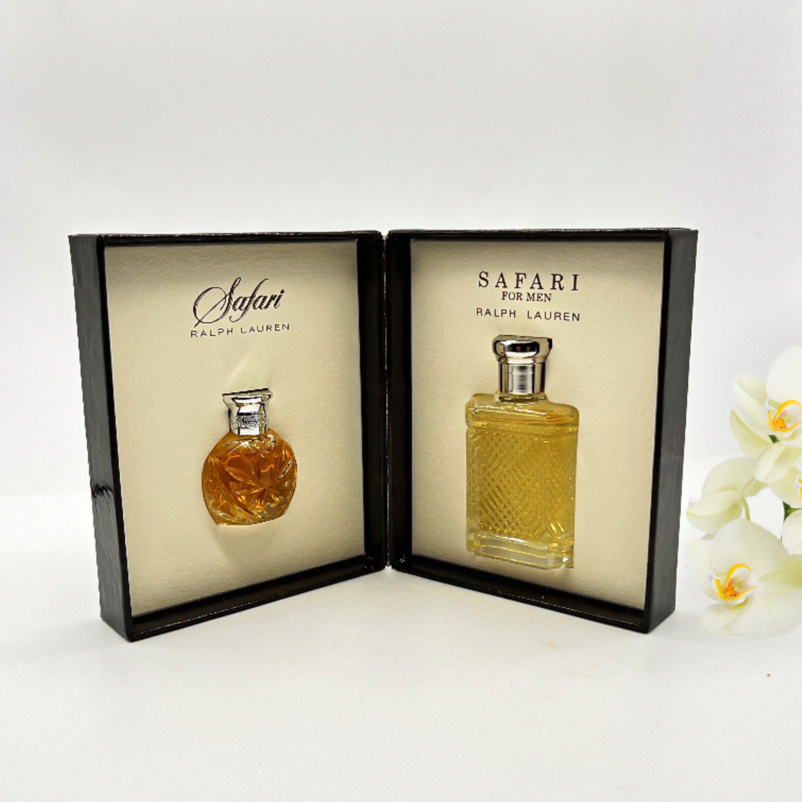 Safari Ralph Lauren, Set Zwei Parfüm Miniatur, Elegante Sammelbox, Vintage  Düfte 90er Jahre, Geschenkidee - .de