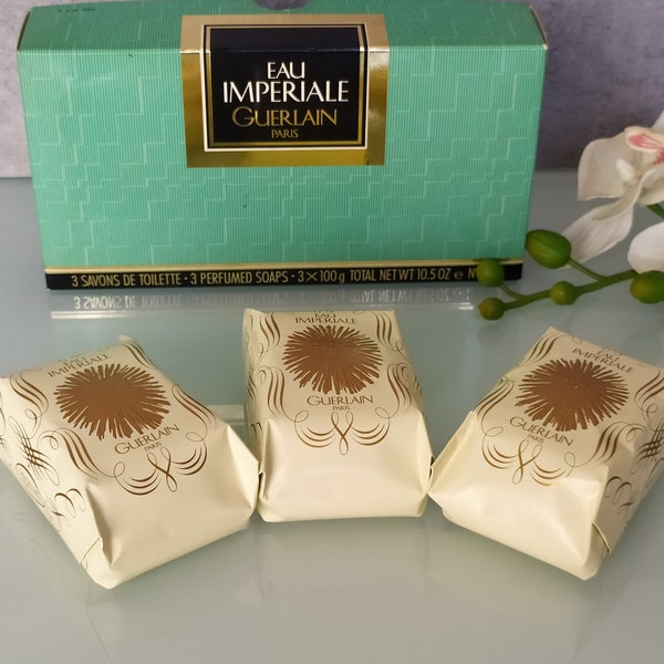 Eau Imperiale Guerlain, perfumed Soap, Set 3x 100 g, Rare 90s, Vintage Soap, Unisex Fragrance, Gift Idea for Her and Him , France Paris