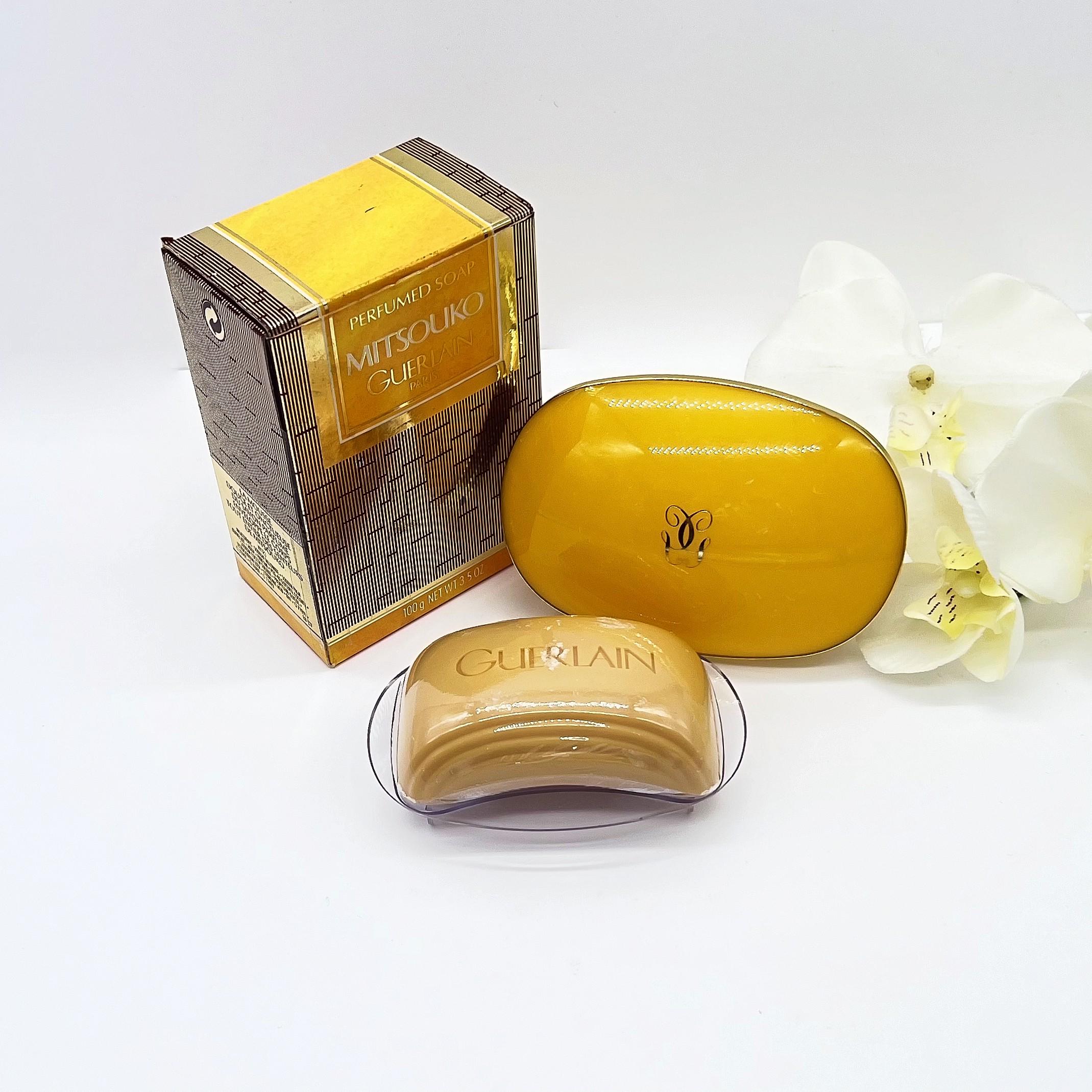 【新品未使用】GUERLAINMITSOUKO オーデコロン 石鹸6点セット Vintage Guerlain Mitsouko Perfumed Soap: Sealed 100g Bar With