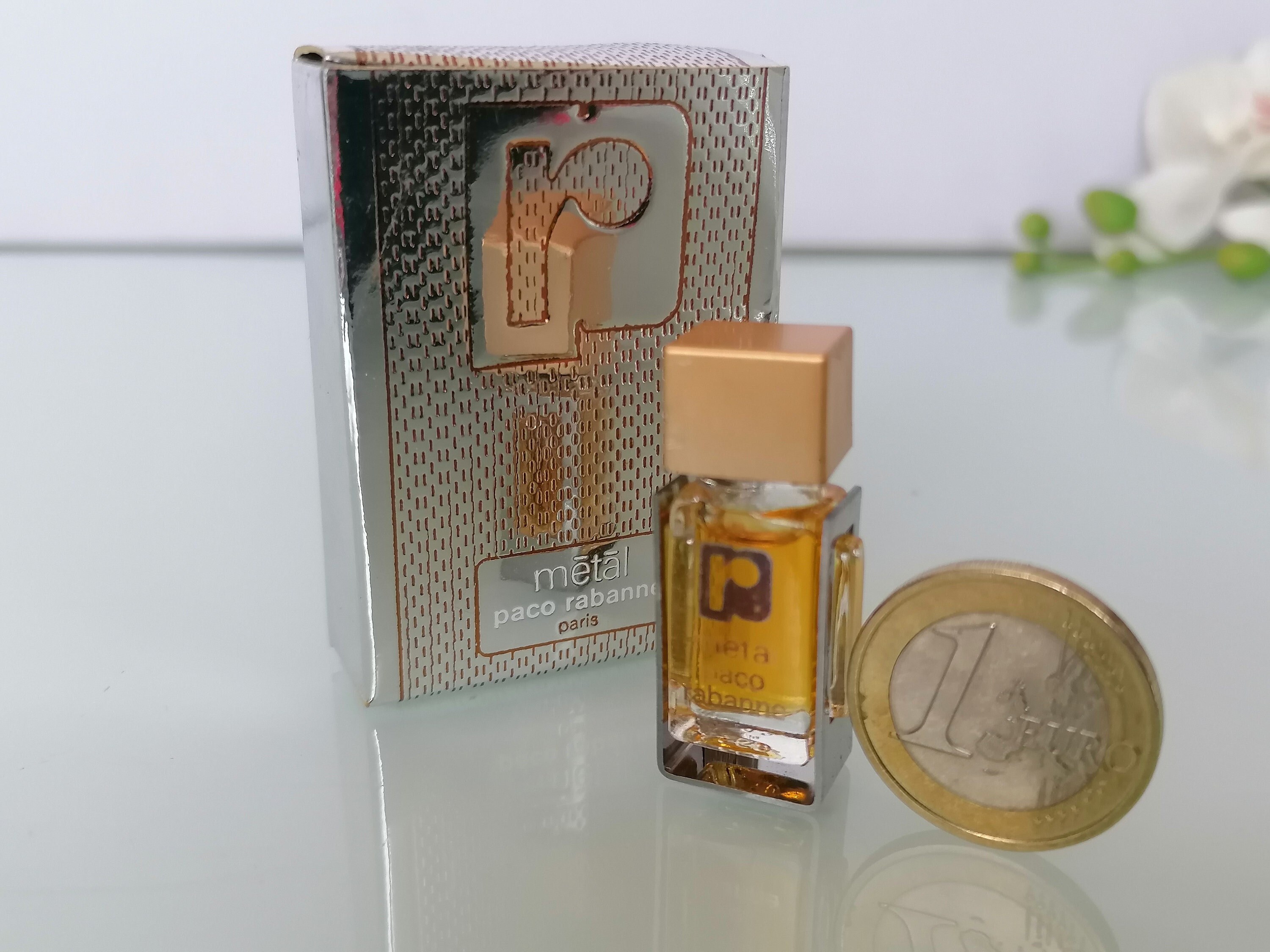 MINIATURE Paco Rabanne Metal Pure Perfume 1 Ml 0 03 Fl.oz Vintage
