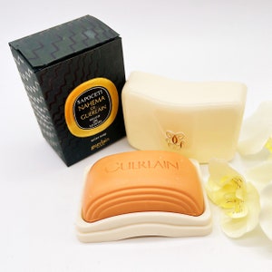 Nahema , Perfumed Bar Soap  with Dish, 100 g/3,5 oz , Hard to Find ,Vintage Soap  , Women&#39;s fragrance, France  ,Gift Idea for Collectors .