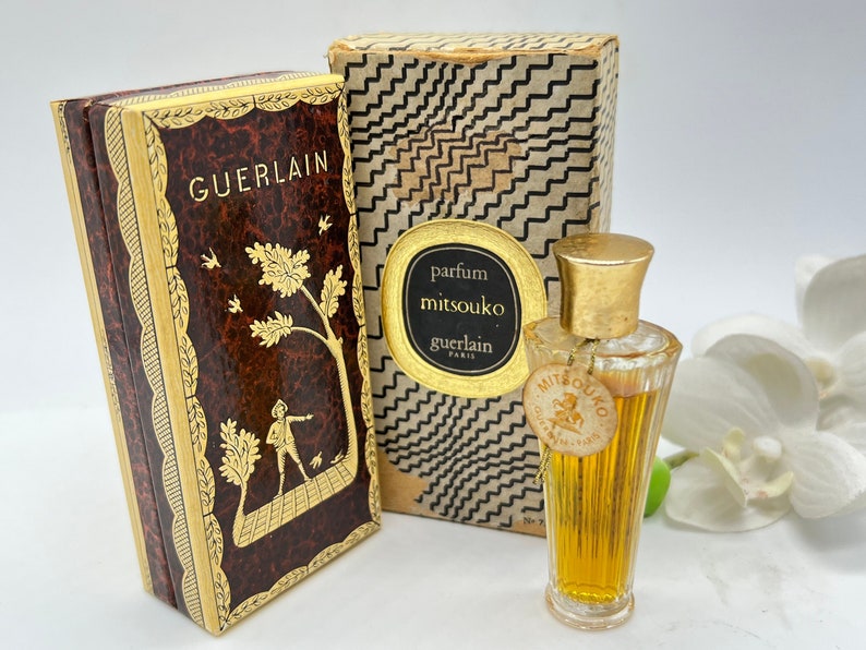 Mitsouko ,Guerlain , Parfum/Extrait 7 ml or 1/4 fl.oz , Umbrella Bottle , c1952-1978, Vintage Pure Perfume ,France Paris , Gift Idea image 1
