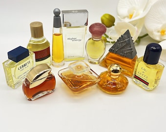 Lot of 10 Miniature Perfume Bottles, No Box, Vintage 80s,  Mignon of Different Brands, , Perfume Sampels, Women's Fragrance, Man Scent