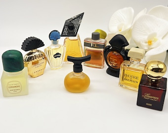 Lot of 9  Miniature Perfume Bottles, Vintage 80s 90s, Panthere de Cartier, Shalimar, Ralph Lauren... Perfume samples, Parfum, EDT, Gift Idea