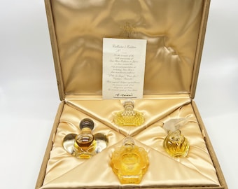 Lalique Crystal Collection  Perfume Nina Ricci  Presentation  Set 4 x1/2 fl.oz Parfum   Vintage 70's  Hard To Find