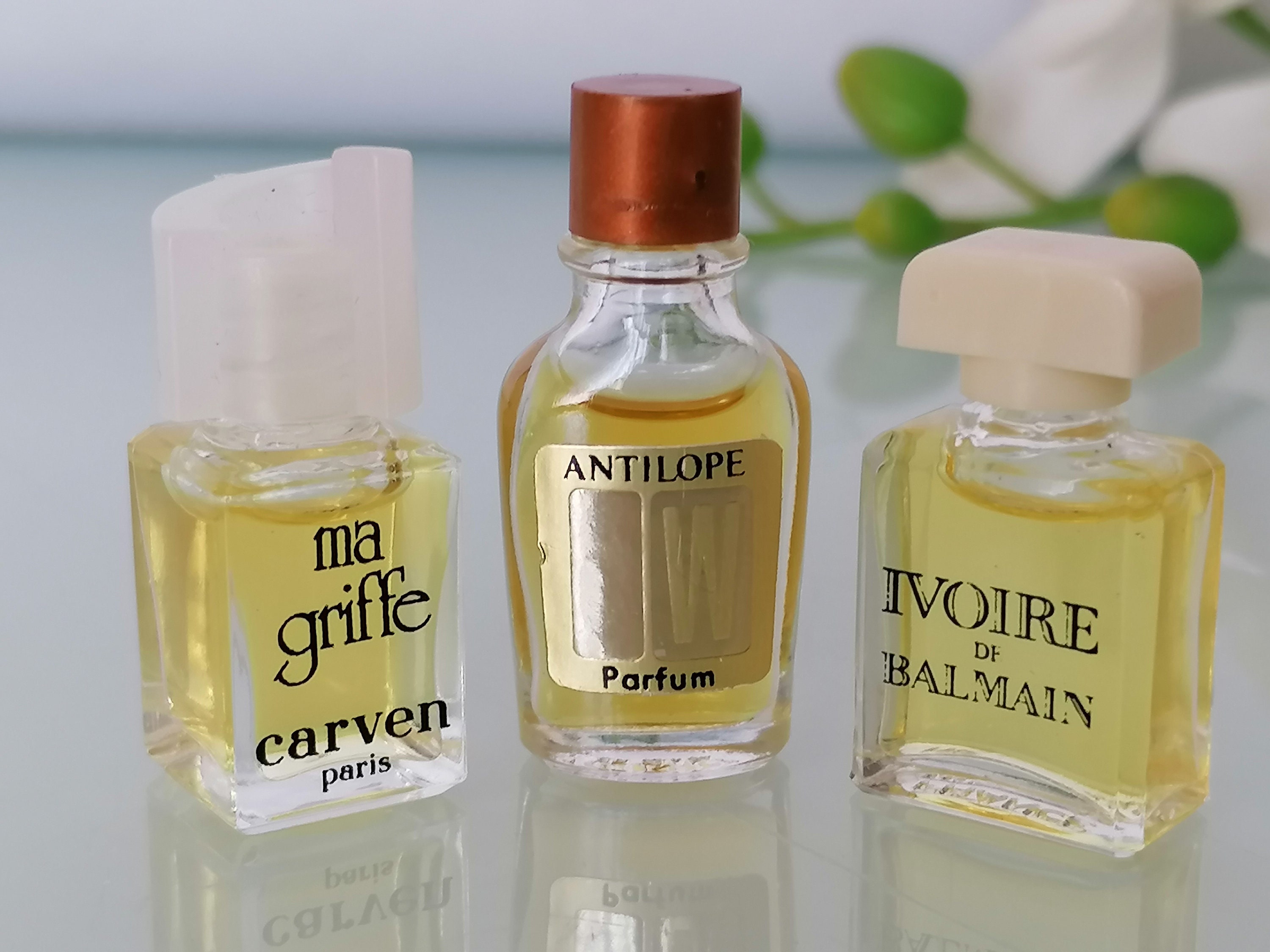 Vintage Miniature Perfume ,set X Ivoire Griffe No - Antilope Carven Ml/ 2 3 Sample , Etsy Weil Parfum De Ma Perfume Box, , Balmain