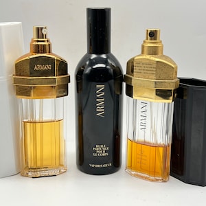 Trio Armani , 2 x Eau de Toilette ,1 x Perfumed Body Oil , Not Full . Vintage 80/90s , read the description