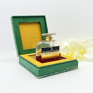 Rare Vintage Caron Farnesiana Perfume , 1950s Crystal Bottle , Floral Extrait for Collectors , Original Box, Retro French Perfume